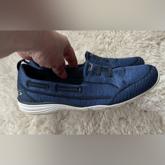 Skechers Classic Fit Air-Cooled Memory Foam Blue Laceless Sneakers Size 6 - Picture 3 of 9